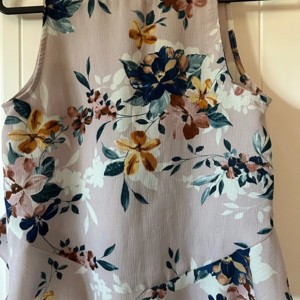Sadie & Sage Pink Floral Tank‎ Top Sleeveless Ruffle Hem Size M - Picture 4 of 8